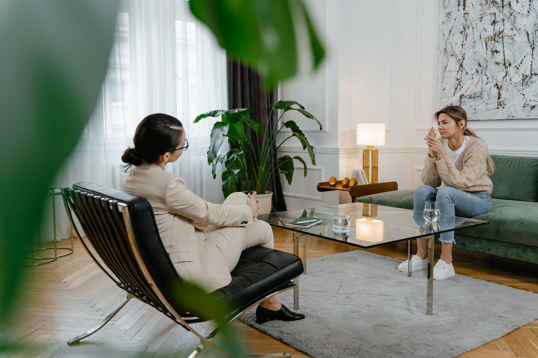 A person in an individual therapy session
